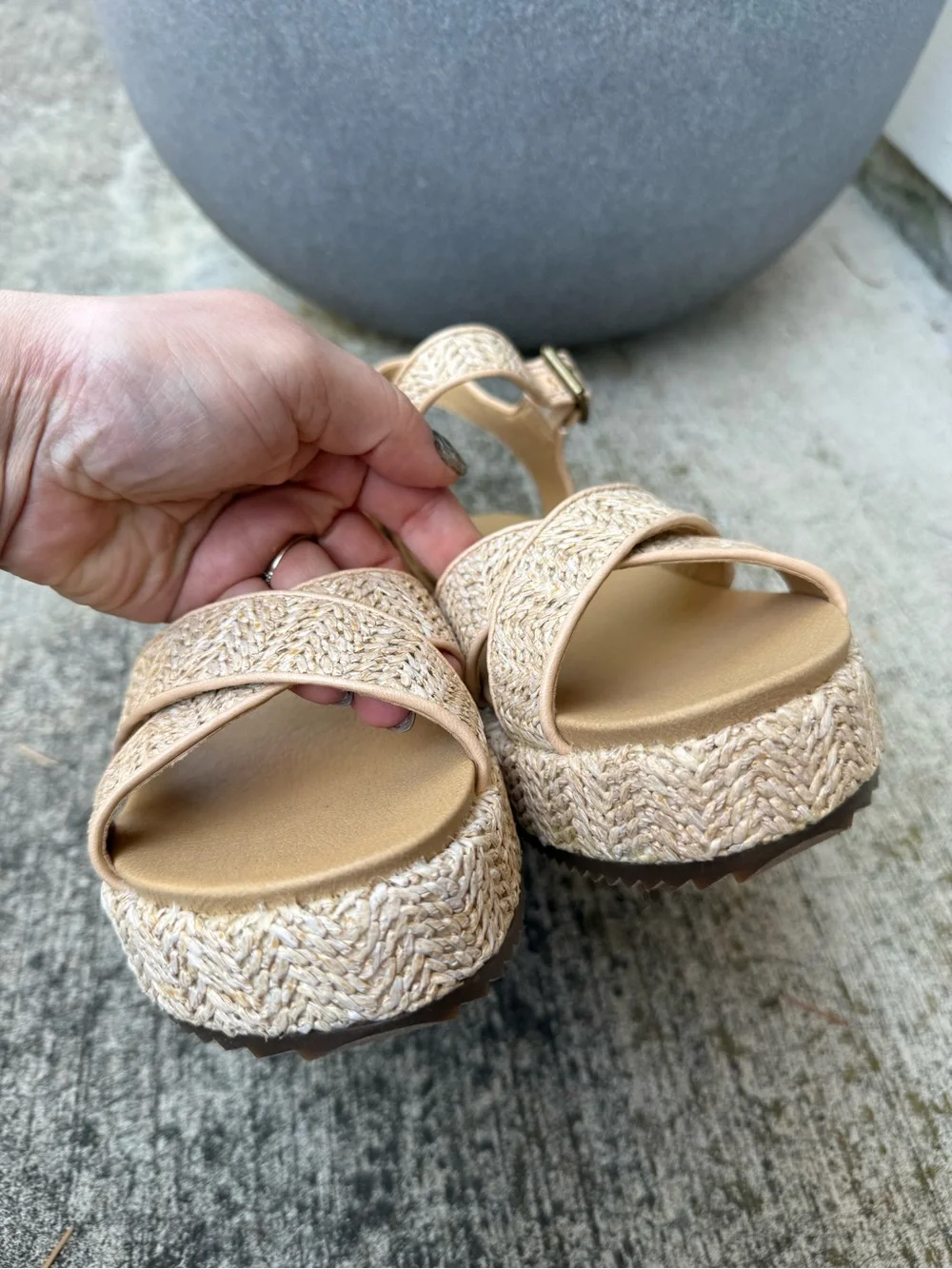 Lucky Brand Lunar Coastal Sandal Platform Espadrille Wedge in Natural Beige - 8